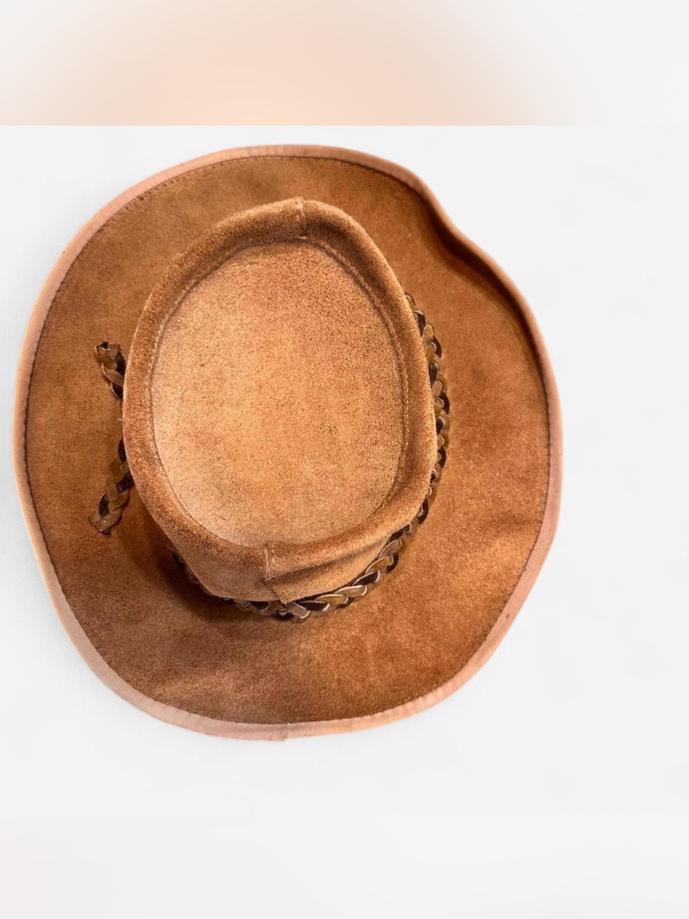 Vintage Skullys Men's Brown Suede Rancher Hat with Braided leather Band - Picture 2 of 6